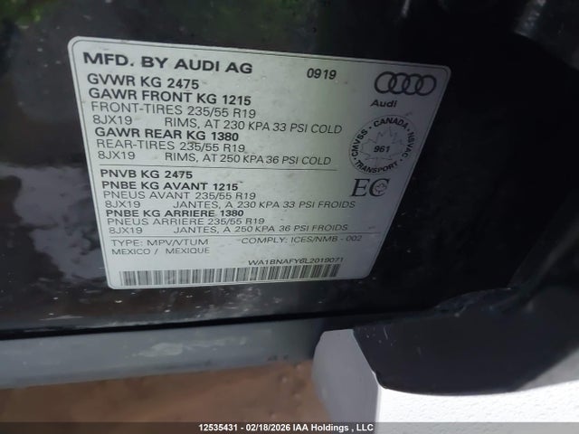 WA1BNAFY6L2019071 Audi Q5 Premium Plus