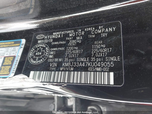 KM8J33A47KU049055 Hyundai Tucson Preferred