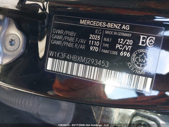 W1K3F4HBXMJ293453 Mercedes-Benz A 250 4matic