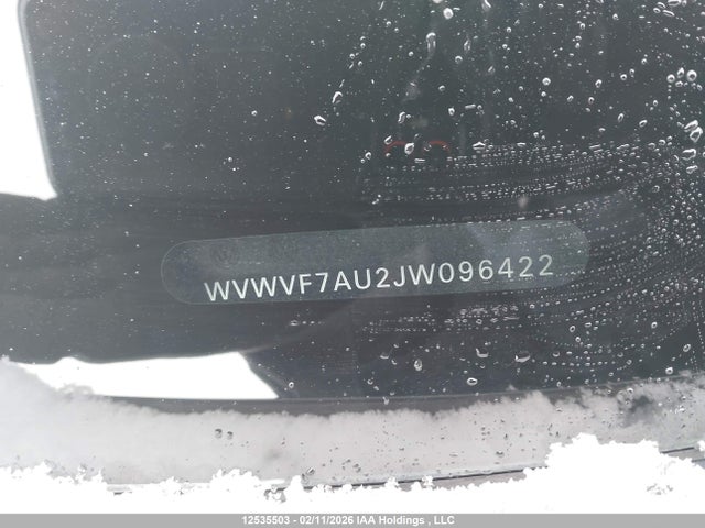 WVWVF7AU2JW096422 Volkswagen Golf R
