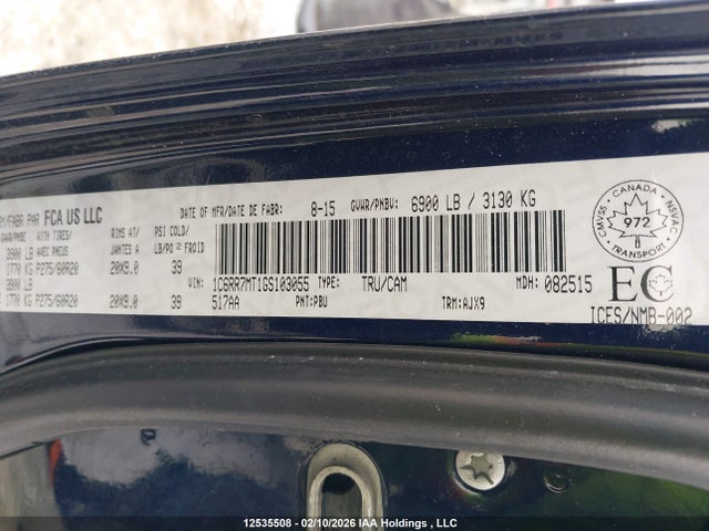 1C6RR7MT1GS103055 RAM 1500 Sport
