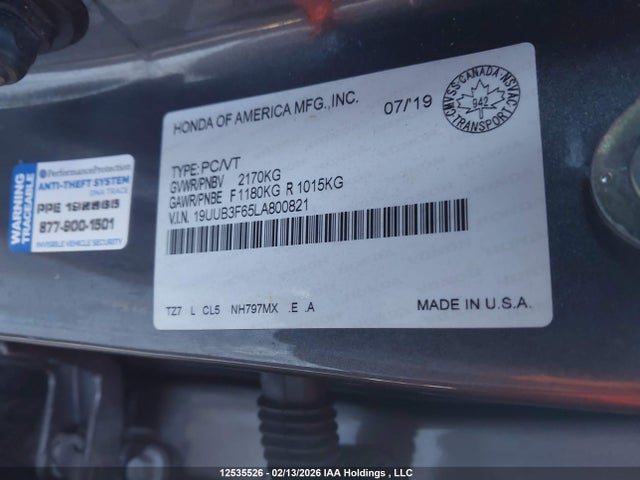 19UUB3F65LA800821 Acura TLX