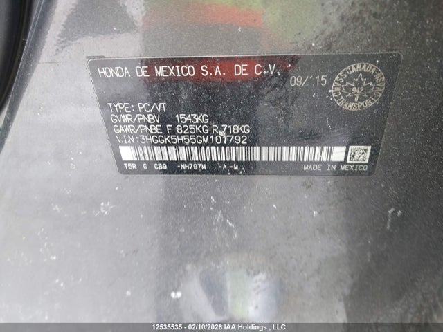 3HGGK5H55GM101792 Honda Fit