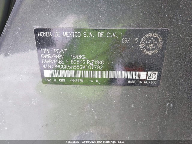 3HGGK5H55GM101792 Honda Fit