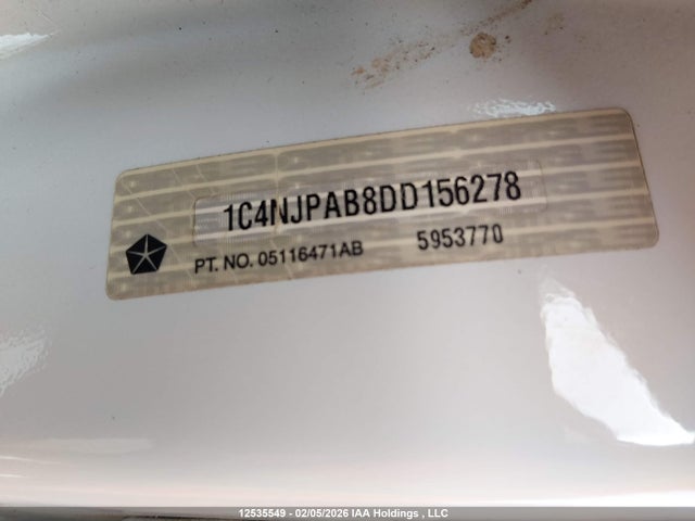Продаж на аукціоні авто 2013 Jeep Patriot, vin: 1C4NJPAB8DD156278, номер лоту: 12535549