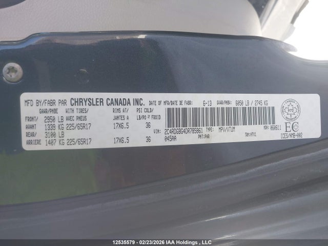 Aukcja sprzedaży 2013 Dodge Grand Caravan Se, vin: 2C4RDGBG4DR785861, numer aukcji: 12535579
