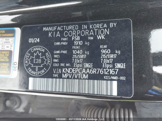 KNDEPCAA6R7612167 KIA Seltos Lx