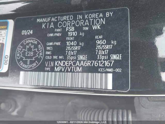 KNDEPCAA6R7612167 KIA Seltos Lx