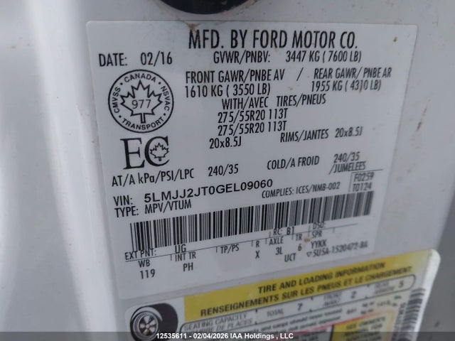 5LMJJ2JT0GEL09060 Lincoln Navigator Select