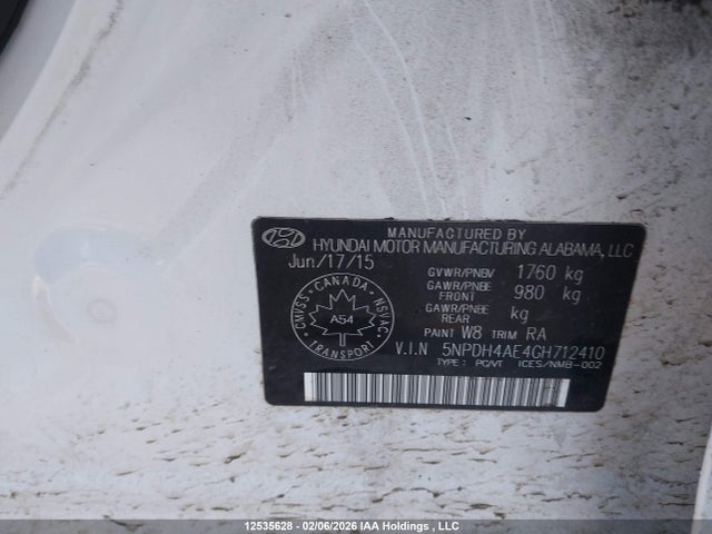 5NPDH4AE4GH712410 Hyundai Elantra L+