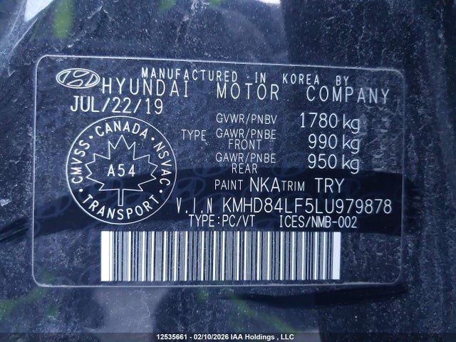 KMHD84LF5LU979878 Hyundai Elantra Sel/value/limited