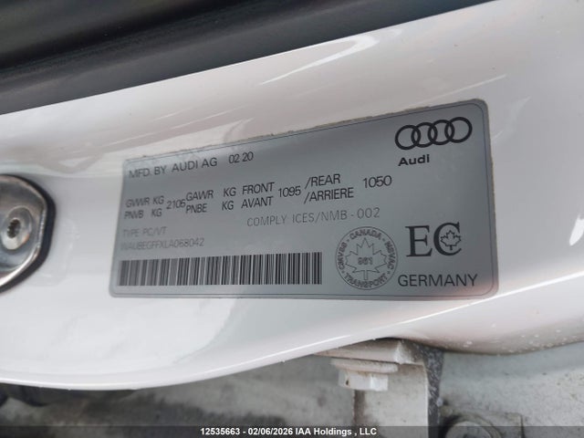 WAUBEGFFXLA068042 Audi A3 S-line Premium