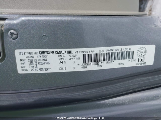 Dodge Grand Caravan Se 2014 2C4RDGBG1ER222283 Image 9