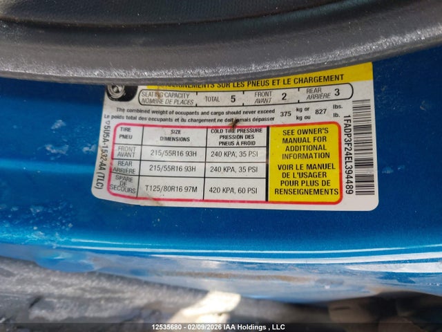 1FADP3F24EL394489 Ford Focus
