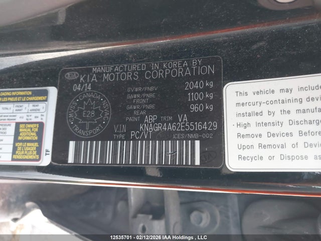 KNAGR4A62E5516429 KIA Optima Sx Turbo