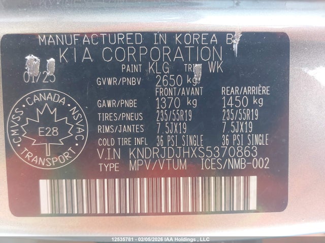 KNDRJDJHXS5370863 KIA Sorento Plug-in Hybrid Ex