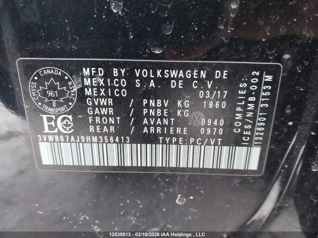Volkswagen JETTA SE 2017 3VWB67AJ9HM356413 Image 9