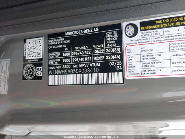 W1NWH5AB5SX038410 Mercedes-Benz Amg G 63 4matic