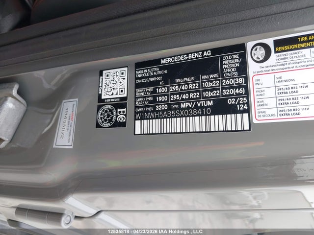 W1NWH5AB5SX038410 Mercedes-Benz Amg G 63 4matic