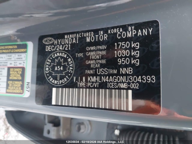 KMHLN4AG0NU304393 Hyundai Elantra
