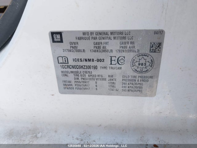 1GCRCNEC6HZ306190 Chevrolet Silverado 1500