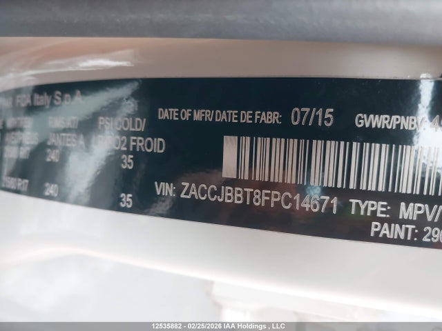 Jeep Renegade North 2015 ZACCJBBT8FPC14671 Image 9