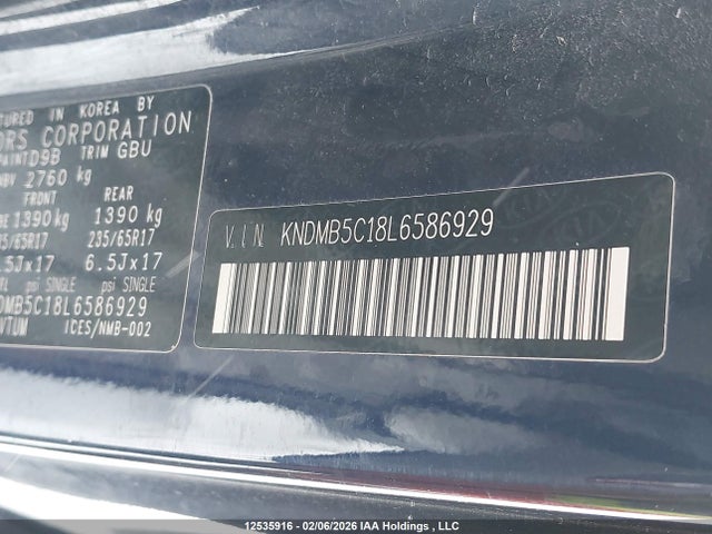 KNDMB5C18L6586929 KIA Sedona Lx/ex