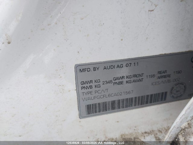Aukcja sprzedaży 2012 Audi S4, vin: WAUFGCFL6CA021567, numer aukcji: 12535926