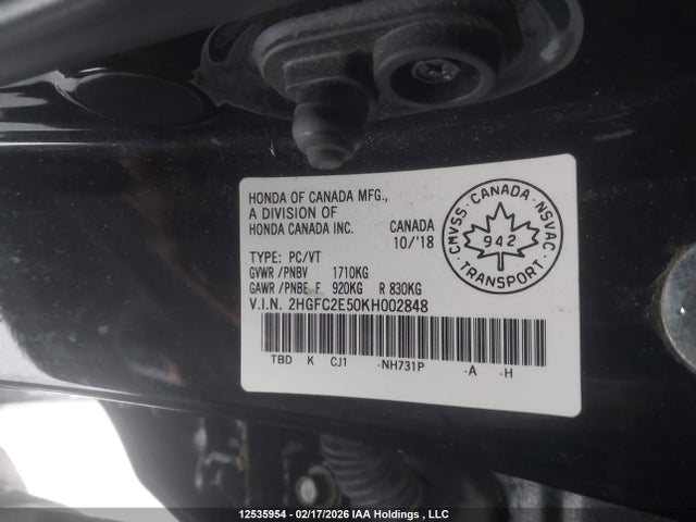 Honda Civic Lx 2019 2HGFC2E50KH002848 Image 9