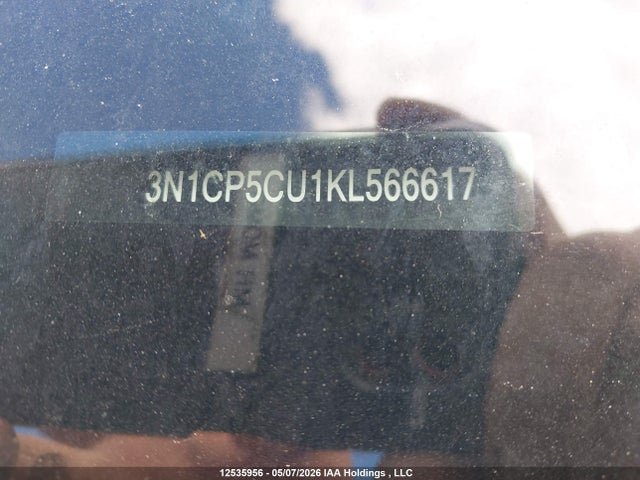 2019 Nissan Kicks მანქანა იყიდება აუქციონზე, vin: 3N1CP5CU1KL566617, აუქციონის ნომერი: 12535956