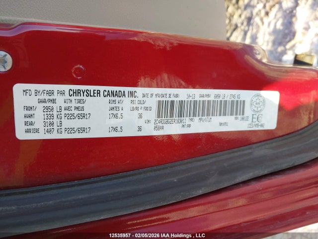 2C4RDGBG2ER183011 Dodge Grand Caravan Se/sxt