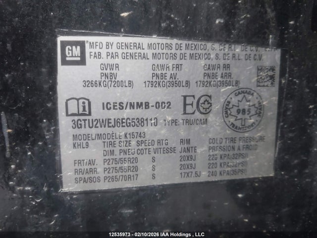 3GTU2WEJ6EG538110 GMC Sierra K1500 Denali