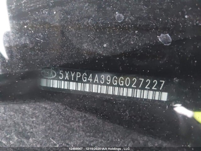 5XYPG4A39GG027227 KIA Sorento 2.4l Lx