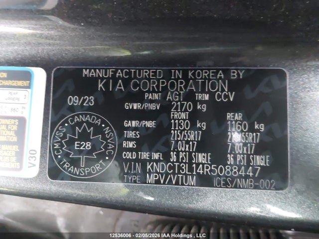 KNDCT3L14R5088447 KIA Niro Ev Wave/wave W/snow White Pearl Grey Exterior