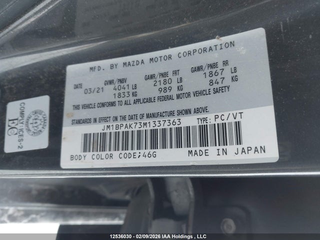 Mazda 3 SELECT 2021 JM1BPAK73M1337363 Image 9