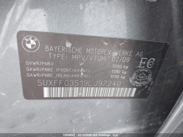 Aukcja sprzedaży 2009 Bmw X5 3.5d, vin: 5UXFF03519LJ97240, numer aukcji: 12536047