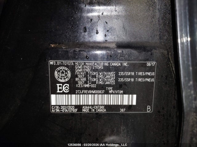 Aukcja sprzedaży 2017 Toyota Rav4 Se, vin: 2T3JFREV8HW689837, numer aukcji: 12536056