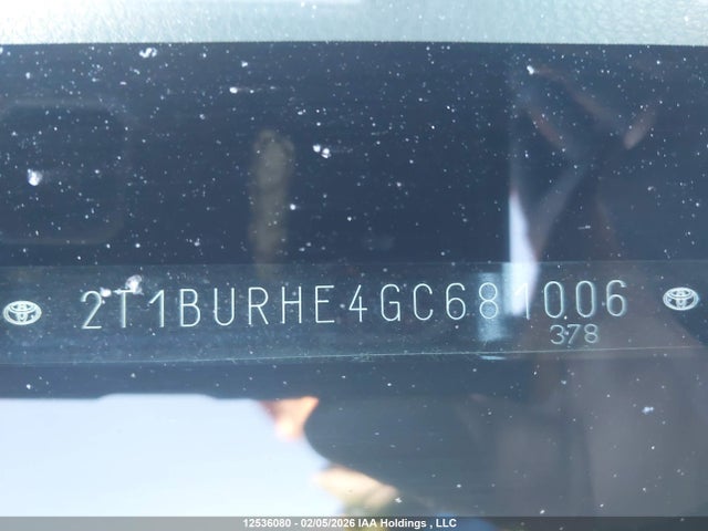 2T1BURHE4GC681006 Toyota Corolla L/le/le Pls/prm/s/s Pls