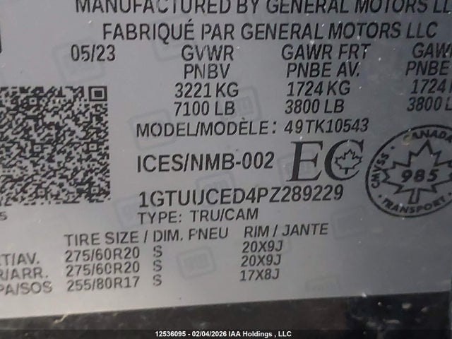 1GTUUCED4PZ289229 GMC Sierra K1500 Elevation