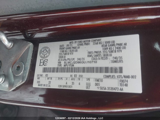 5LMCJ2D96GUJ10710 Lincoln MKC SELECT