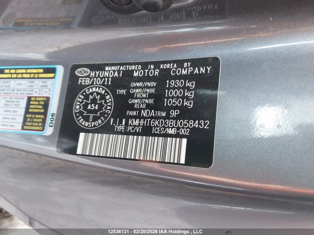 Продажа на аукционе авто 2011 Hyundai Genesis Coupe 2.0t, vin: KMHHT6KD3BU058432, номер лота: 12536131