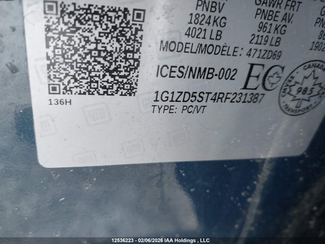 1G1ZD5ST4RF231387 Chevrolet MALIBU 1LT