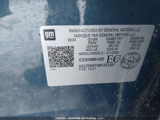 1G1ZD5ST4RF231387 Chevrolet MALIBU 1LT