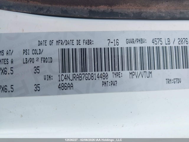 1C4NJRAB7GD814480 Jeep Patriot