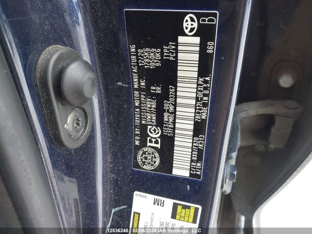 Aukcja sprzedaży 2021 Toyota Corolla Le, vin: 5YFBPMBE1MP203267, numer aukcji: 12536248