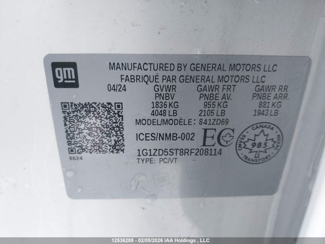 1G1ZD5ST8RF208114 Chevrolet MALIBU LT