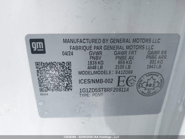 1G1ZD5ST8RF208114 Chevrolet MALIBU LT