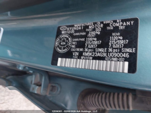 KM8K23AG9LU090046 Hyundai Kona Sel