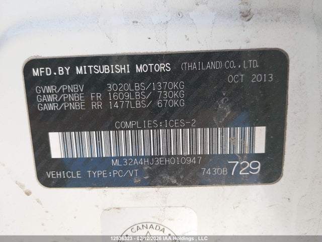 ML32A4HJ3EH010947 Mitsubishi Mirage
