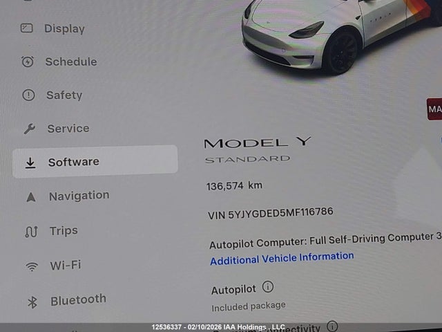 Tesla Model Y Standard Range Rear-wheel Drive 2021 5YJYGDED5MF116786 Image 15